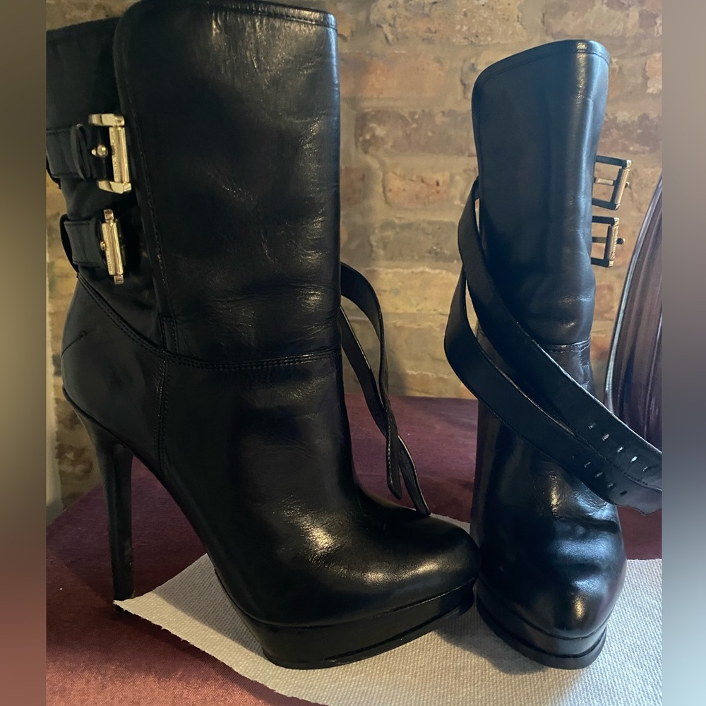 Michael Kors Leather & Shearling Mae Boot - Picture 2 of 6